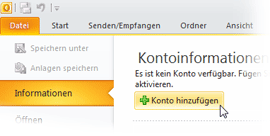 Outlook 2010 einrichten