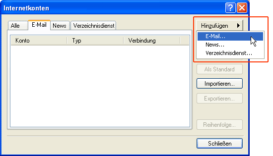 Outlook Express einrichten